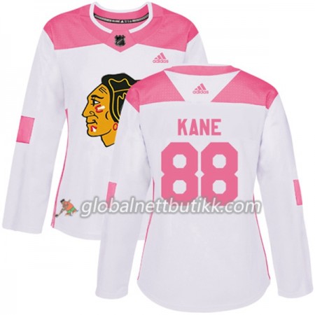 Chicago Blackhawks Hockeydrakt Patrick Kane 88 2017-2018 Hvit Rosa Fashion Adidas Authentic - Dame